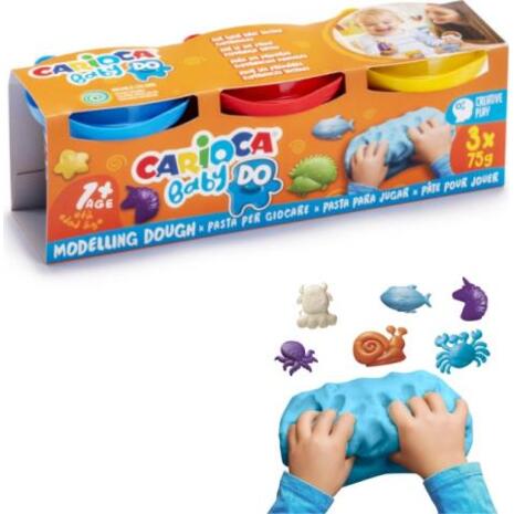 Πλαστοζυμαράκια Carioca Baby Do 3 τεμάχια 75gr 43179 (Διάφορα χρώματα)